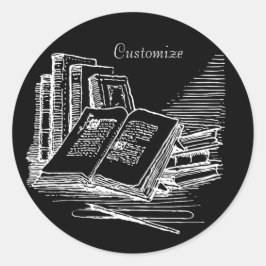 白黒パーソナライズされた学界 ラウンドシール