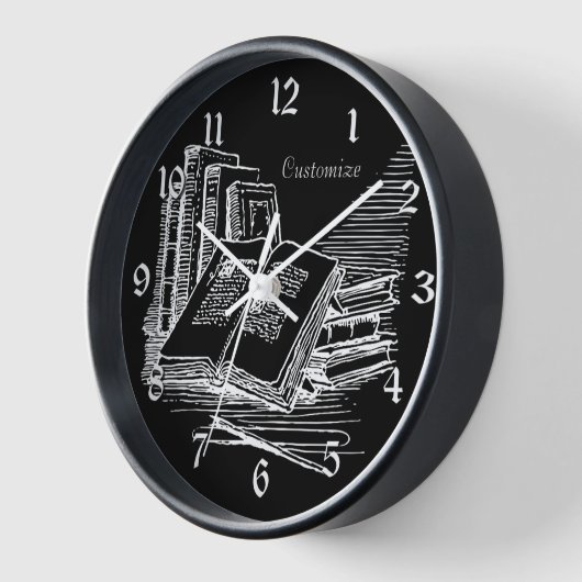 白黒パーソナライズされた学界 壁時計 (傾斜)