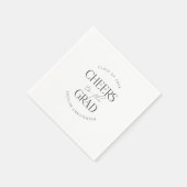 白黒パーソナライズされた応援グラードパーティー スタンダードカクテルナプキン (角)
