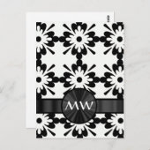 白黒パーソナライズされた抽象芸術 ポストカード (正面/裏面)