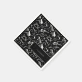 白黒パーソナライズされた楽器2 スタンダードカクテルナプキン (角)