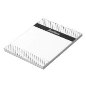 白黒パーソナライズされた水玉模様 ノートパッド (回転)