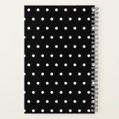 白黒パーソナライズされた水玉模様 ノートブック (裏面)