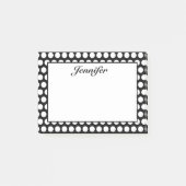 白黒パーソナライズされた水玉模様 ポストイット (正面)