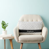 白黒パーソナライズされた水玉模様 ランバークッション (椅子)