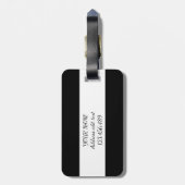 白黒パーソナライズされた海賊パおもしろいンダ ラゲッジタグ (裏面縦)