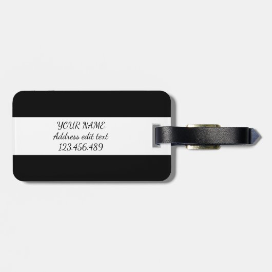 白黒パーソナライズされた海賊パおもしろいンダ ラゲッジタグ (裏面横)