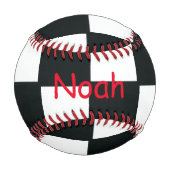 白黒パーソナライズされた球カスタム球 野球ボール (正面)