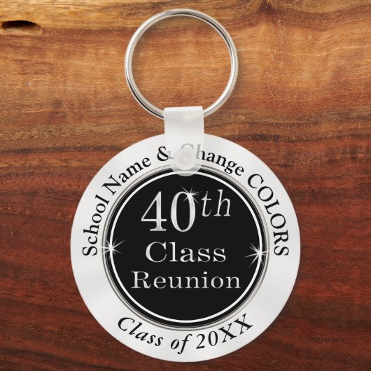 白黒パーソナライズされた第40類懇親会 キーホルダー (正面)