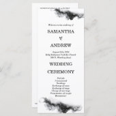 白黒パーソナライズされた結婚式 プログラム (正面/裏面)