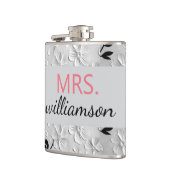 白黒パーソナライズされた花模様MRS. フラスク (左)