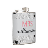 白黒パーソナライズされた花模様MRS. フラスク (右)