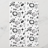 白黒パーソナライズされた50年代スタイルレトロ 便箋 (裏面)