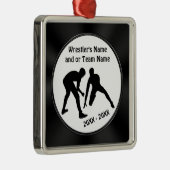 白黒パーソナライズなレスリングのオーナメント メタルオーナメント (右)