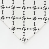 白黒パーソナライズな小犬毛布 フリースブランケット (角)