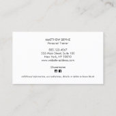 白黒パーソナルトレーナートレーニングエンブレム 名刺 (裏面)