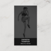 白黒パーソナルトレーナーフィットネスカスタム写真 名刺 (正面)