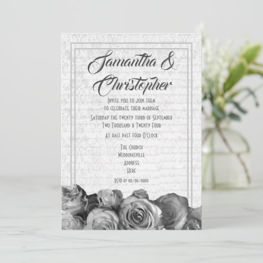 白黒パーチメントフローラ結婚ズ 招待状 (スタンド正面)