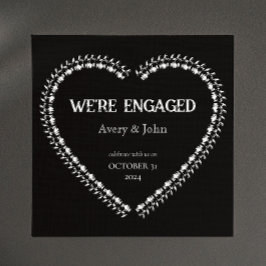 白黒パーティーゴシック婚約 招待状