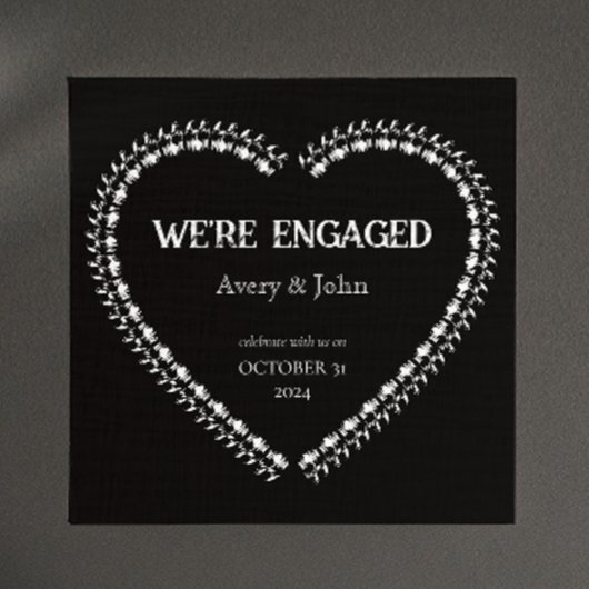 白黒パーティーゴシック婚約 招待状