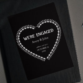 白黒パーティーゴシック婚約 招待状