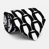 白黒パーティーシャンパンフルートガラスプリント ネクタイ (ロール)