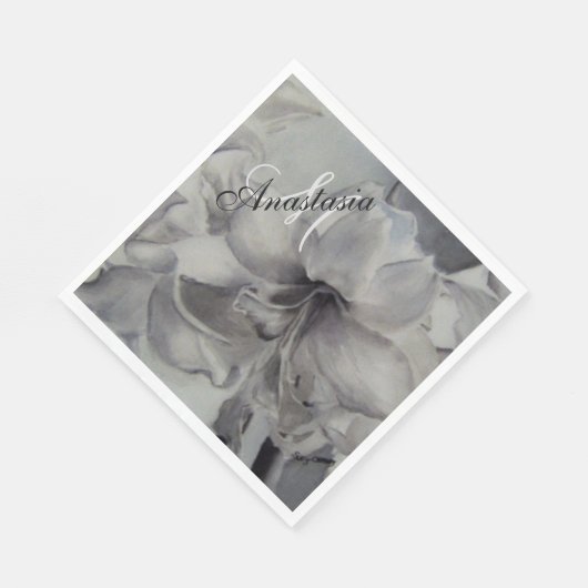 白黒パーティーモノグラム スタンダードランチョンナプキン (角)