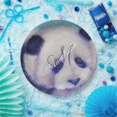 白黒パーティーモノグラム ペーパープレート (パーティー)