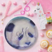 白黒パーティーモノグラム ペーパープレート (パーティー)