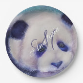 白黒パーティーモノグラム ペーパープレート (正面)