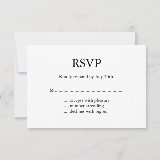 白黒パーティー灯RSVP 出欠カード (裏面)