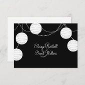 白黒パーティー灯RSVP 出欠カード (正面/裏面)