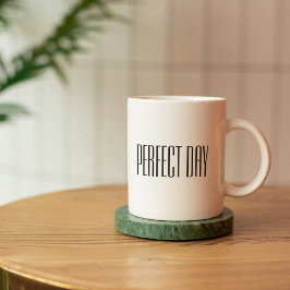 白黒パーフェクトデイ引用文マグ コーヒーマグカップ
