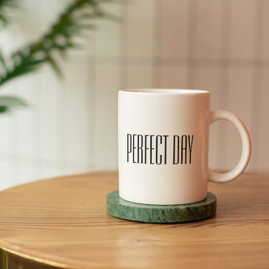 白黒パーフェクトデイ引用文マグ コーヒーマグカップ