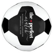 白黒パーフェクトマッチラブカップルカスタム サッカーボール (回転)