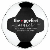 白黒パーフェクトマッチラブカップルカスタム サッカーボール (正面)