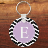 白黒パープルシェブロンカスタム キーホルダー (正面)