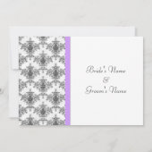 白黒パープルダマスウェディング招待状 招待状 (裏面)