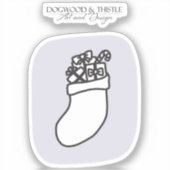 白黒パープルドールクリスマスストッキング シール (正面)