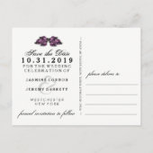 白黒パープルバラハロウィン救日 案内ポストカード (裏面)