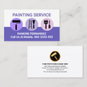 白黒パープル絵画のツールブラシ 名刺 (正面/裏面)