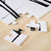 白黒パームツリーズトラベルアート ジグソーパズル (側面)