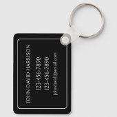 白黒パームパルメットツリーモノグラム キーホルダー (裏面)