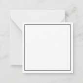 白黒パームパルメットツリーモノグラム ノートカード (裏面)