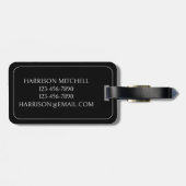 白黒パームパルメットツリーモノグラム ラゲッジタグ (裏面横)