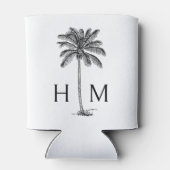 白黒パームパルメットツリーモノグラム 缶クーラー (裏面)