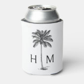白黒パームパルメットツリーモノグラム 缶クーラー (缶裏面)