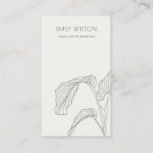 白黒パームリーフィスケッチジュエリー表示 名刺 (正面)