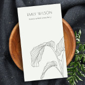 白黒パームリーフィスケッチジュエリー表示 名刺