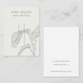 白黒パームリーフィスケッチヘアクリップディスプレイ 名刺 (正面/裏面)